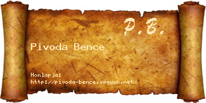 Pivoda Bence névjegykártya